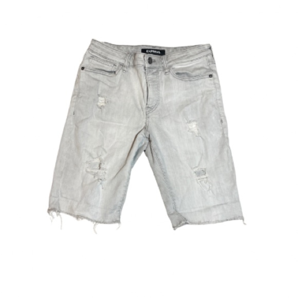 Express Men’s Light Gray Jean Shorts